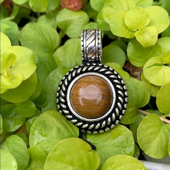Premier Designs Jewelry - Premier Designs Silver-tone & Tigers Eye Pendant